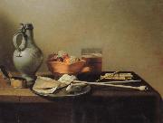 Pieter Claesz Pipes and Brazier oil
